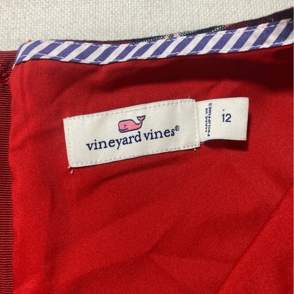 Vineyard Vines Merry Plaid Greenwich Flutter Sleeve Shift Dress - Size 12 - Picture 9 of 15